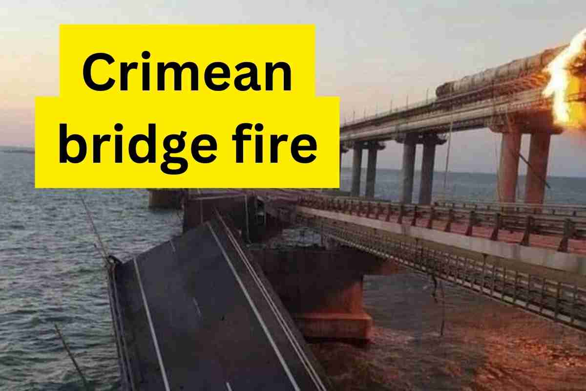Crimean bridge fire Blaze erupts on only bridge linking peninsula to Russia