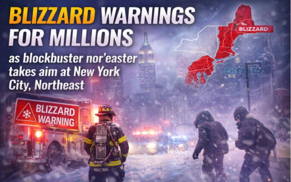 Blizzard warnings for millions as blockbuster nor’easter takes aim at New York City, Northeast